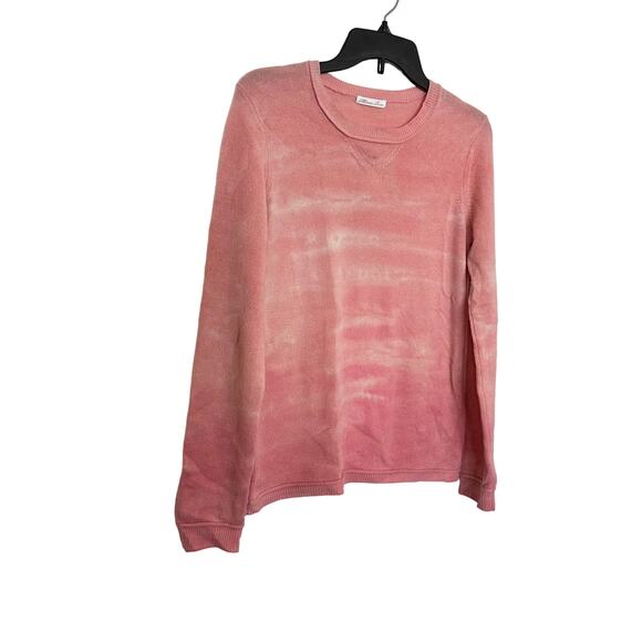 Minnie Rose Cashmere Sweater Pink Ombre Knit Crewneck Size Medium - Picture 3 of 5